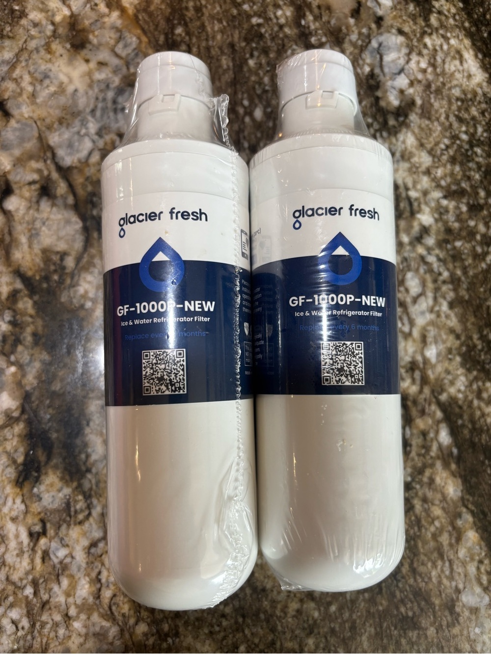 Glacier Fresh GF-1000P Replacement Refrigerator Water Filter - White (2 Pack)